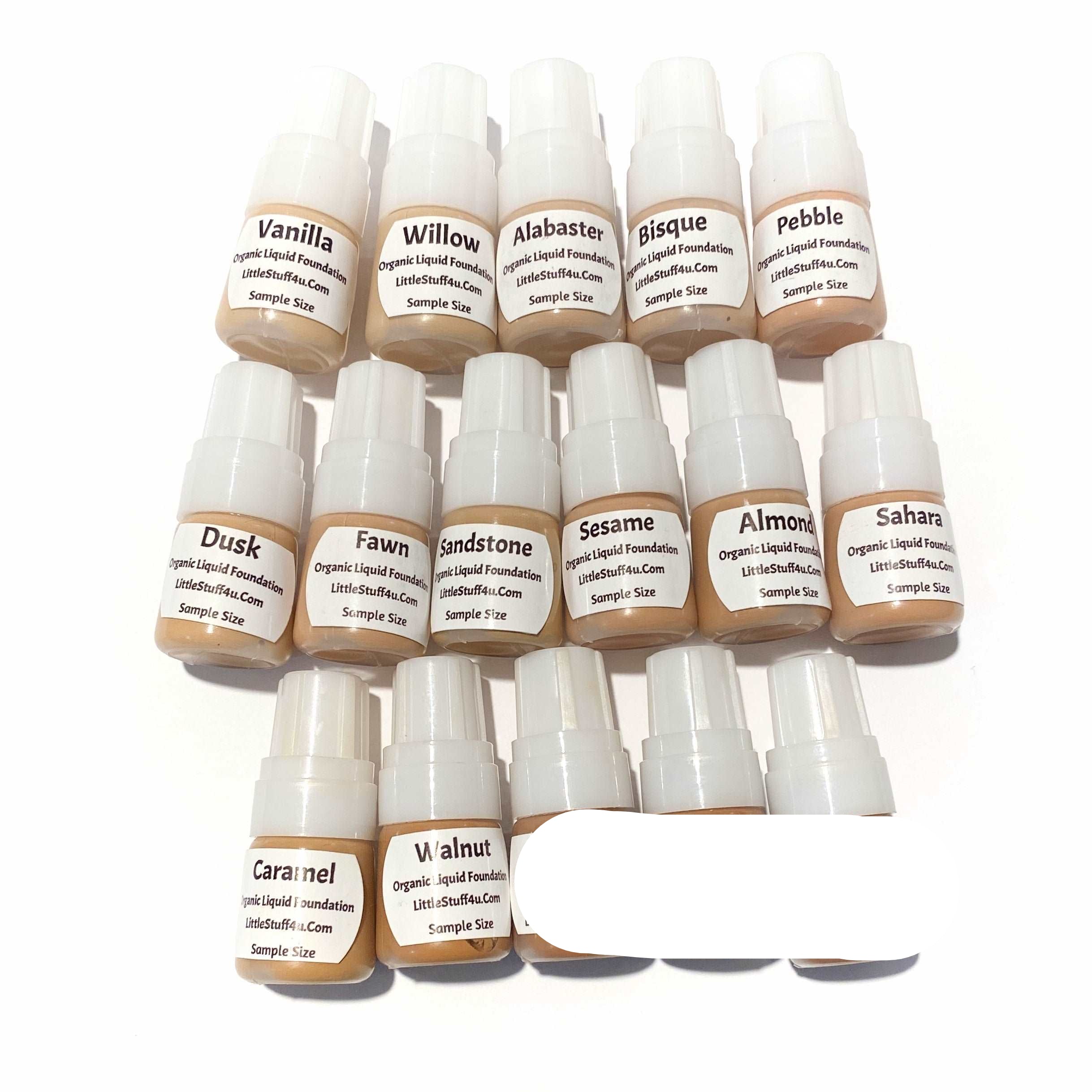 Organic Liquid Foundation - 4pc SAMPLE SET