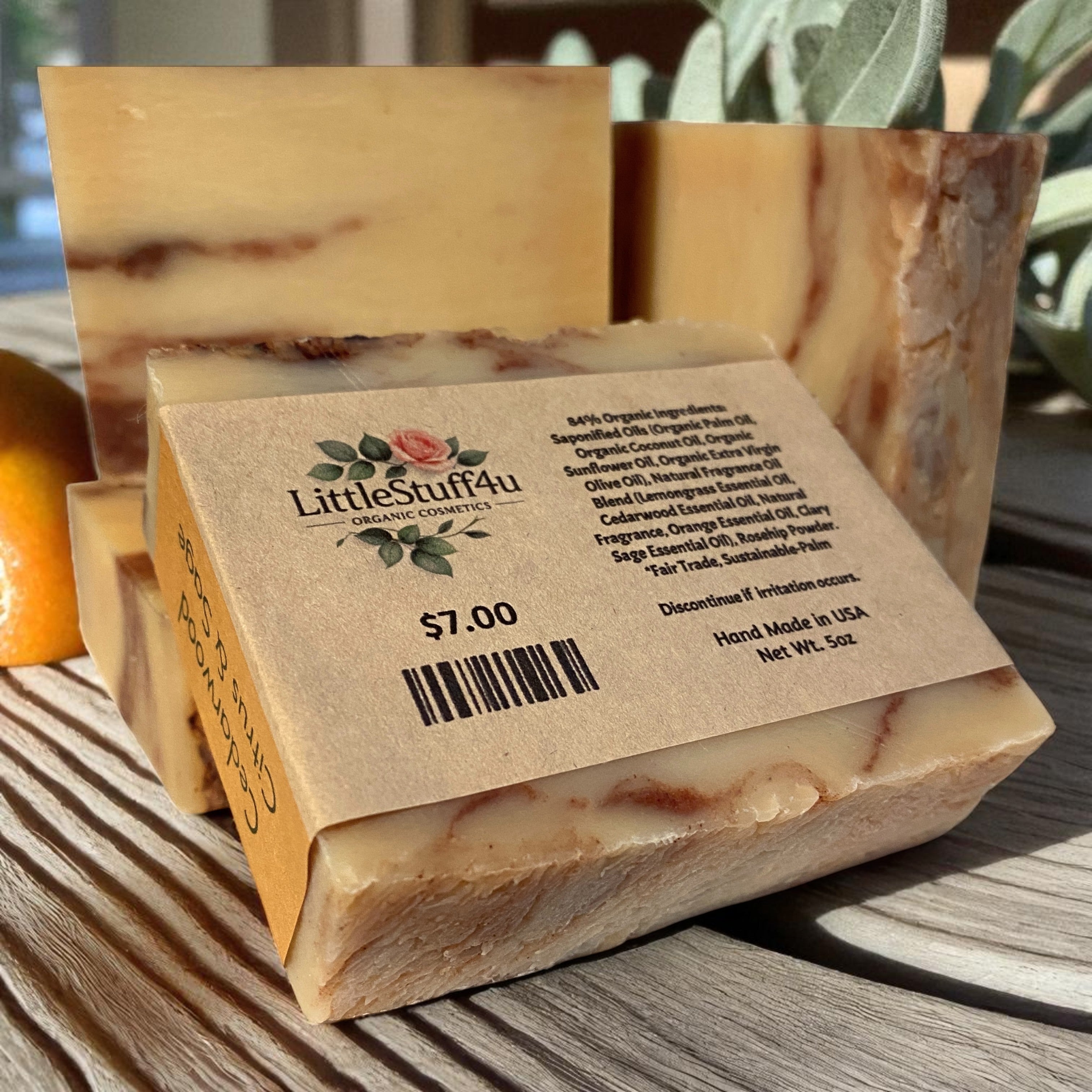 Natural Soap Bar | Cedar Citrus Sage