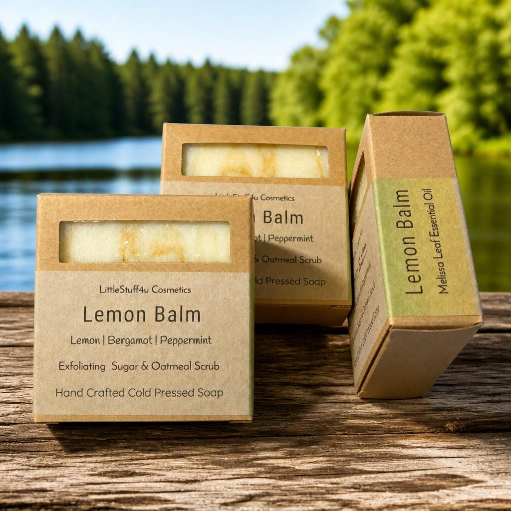 Natural Soap Bar | LEMON BALM Exfoliating Scrub