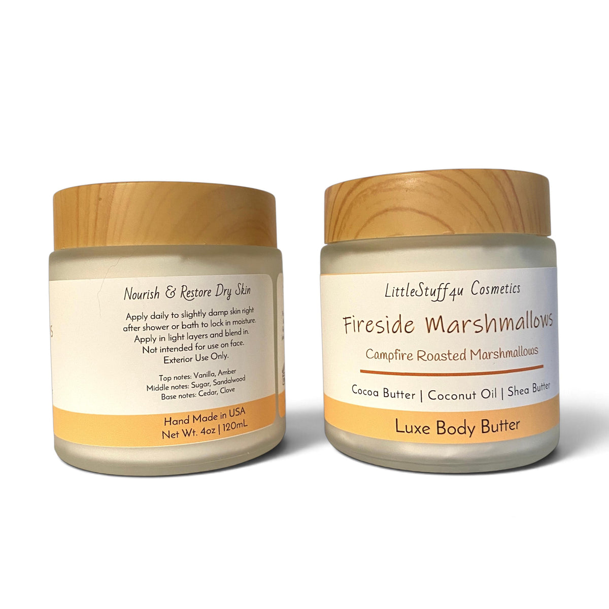 FIRESIDE MARSHMALLOWS | Natural Body Butter | Glass Jars