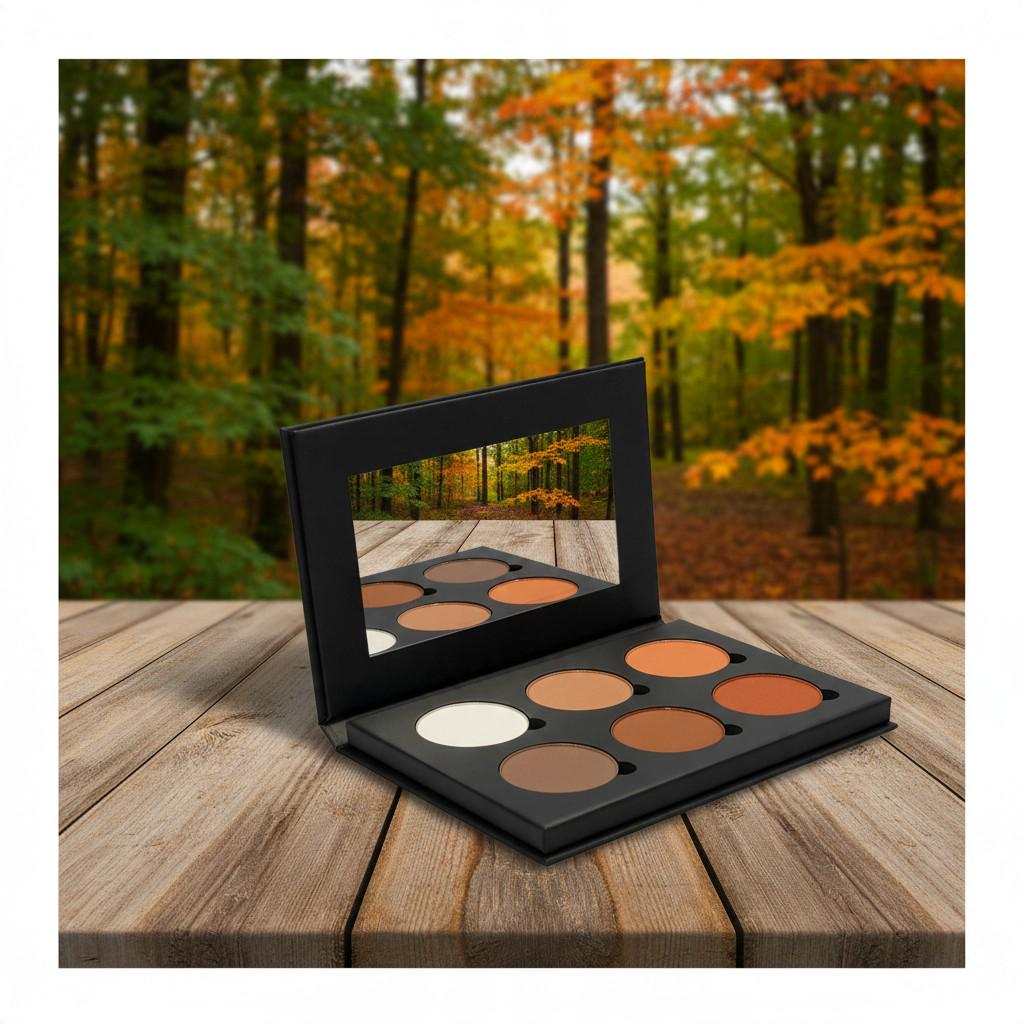 6 Shades Pressed Eye Shadow Black Palette | CACTUS CANYON