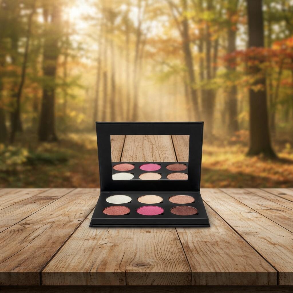6 Shades Pressed Eye Shadow Black Palette | GILDED PEONY