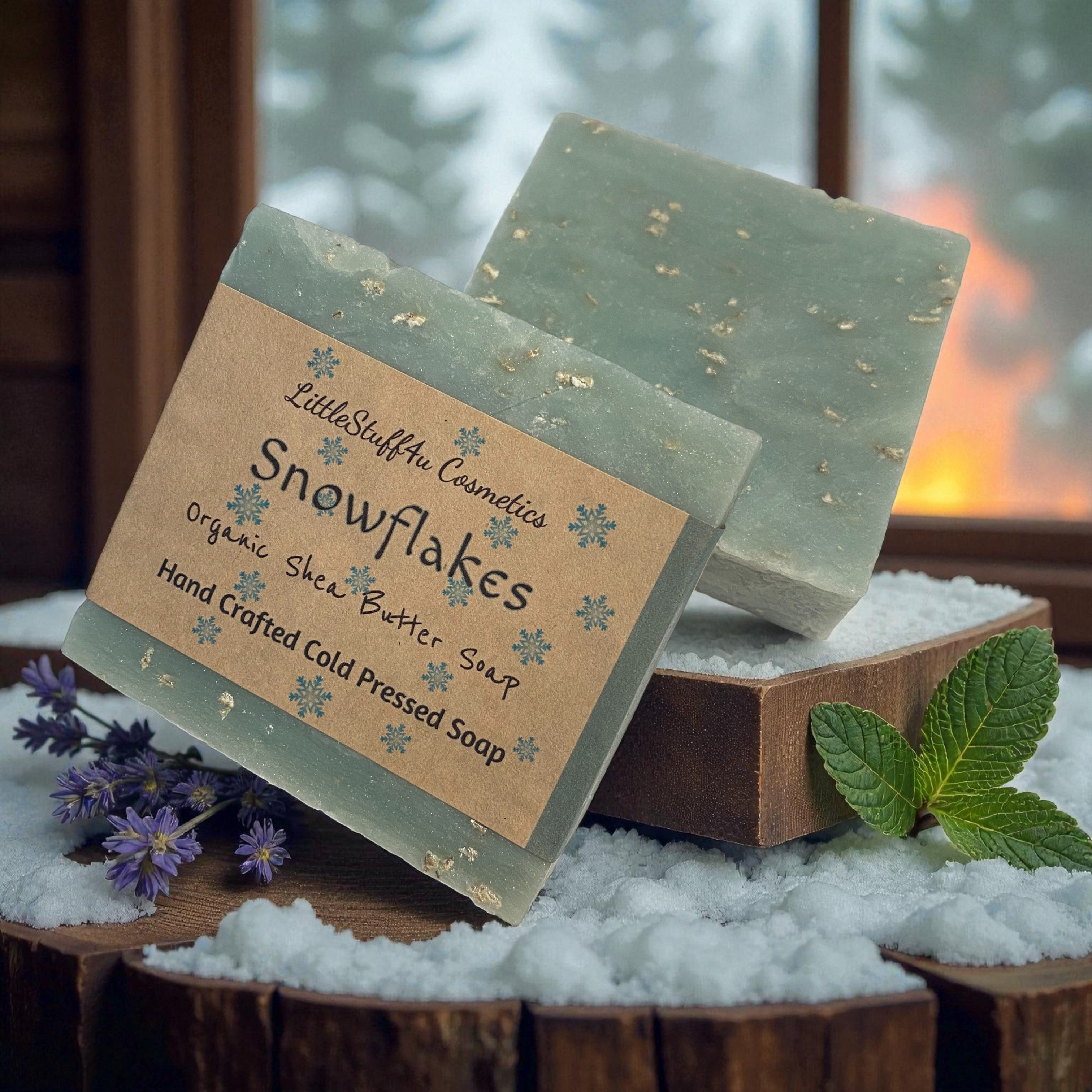 Natural Soap Bar | Snowflakes