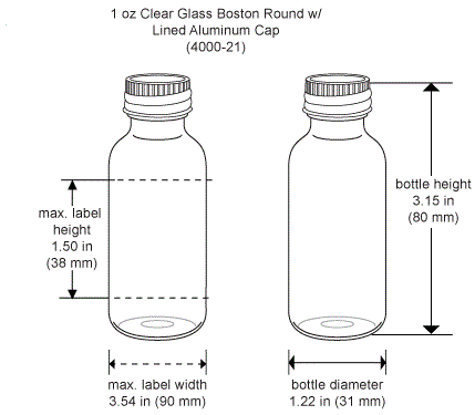 1 oz Empty Glass Bottles