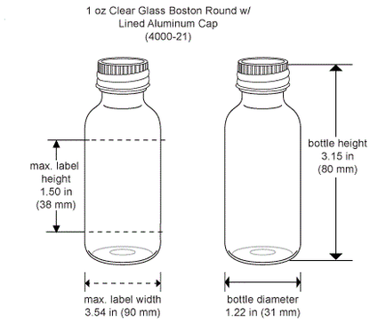 1 oz Empty Glass Bottles