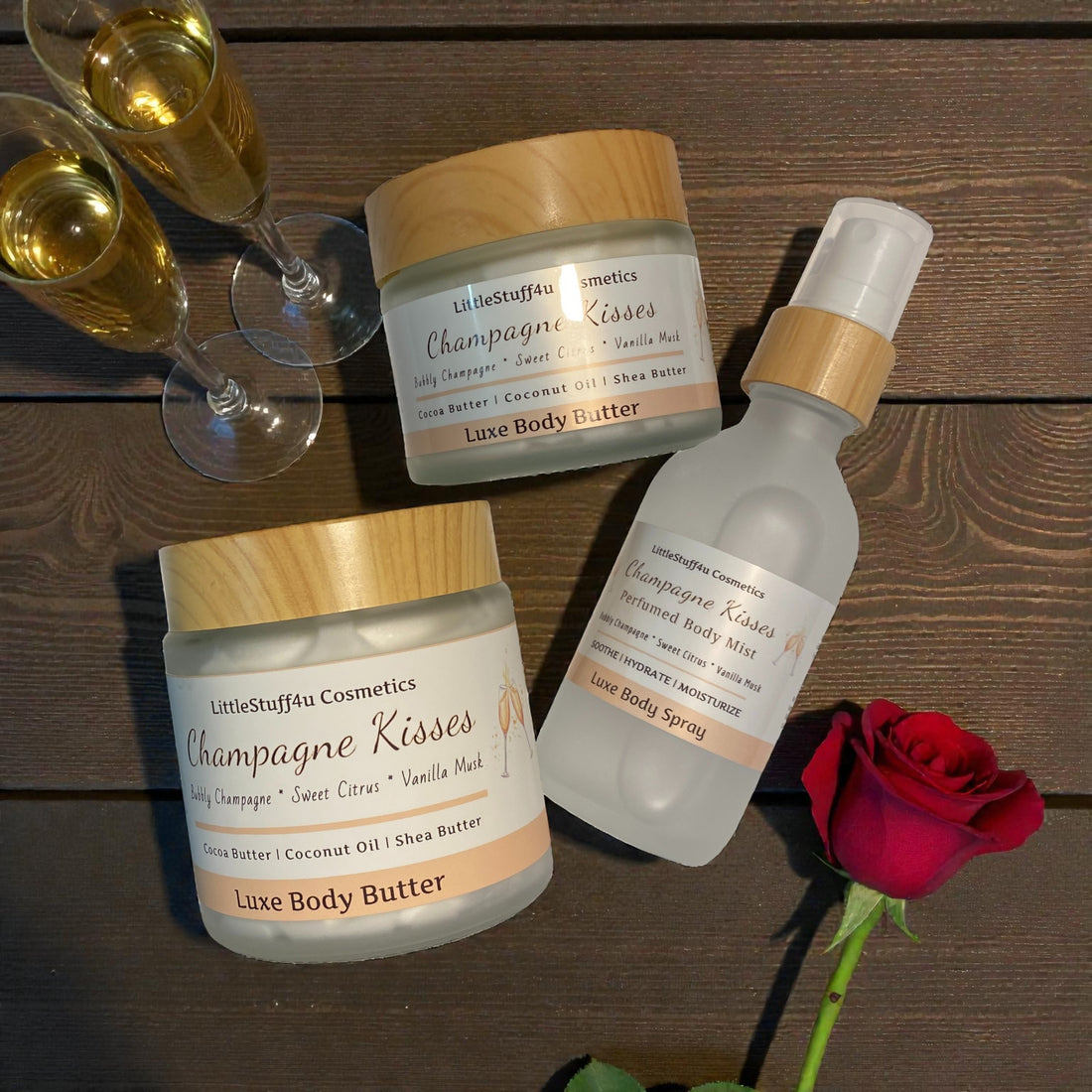 Champagne Kisses Natural Body Butter or Body Spray | Valentines Day