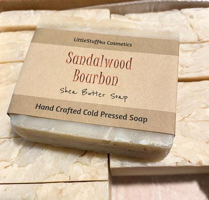 SANDALWOOD &amp; BOURBON Natural Artisan Soap Bar