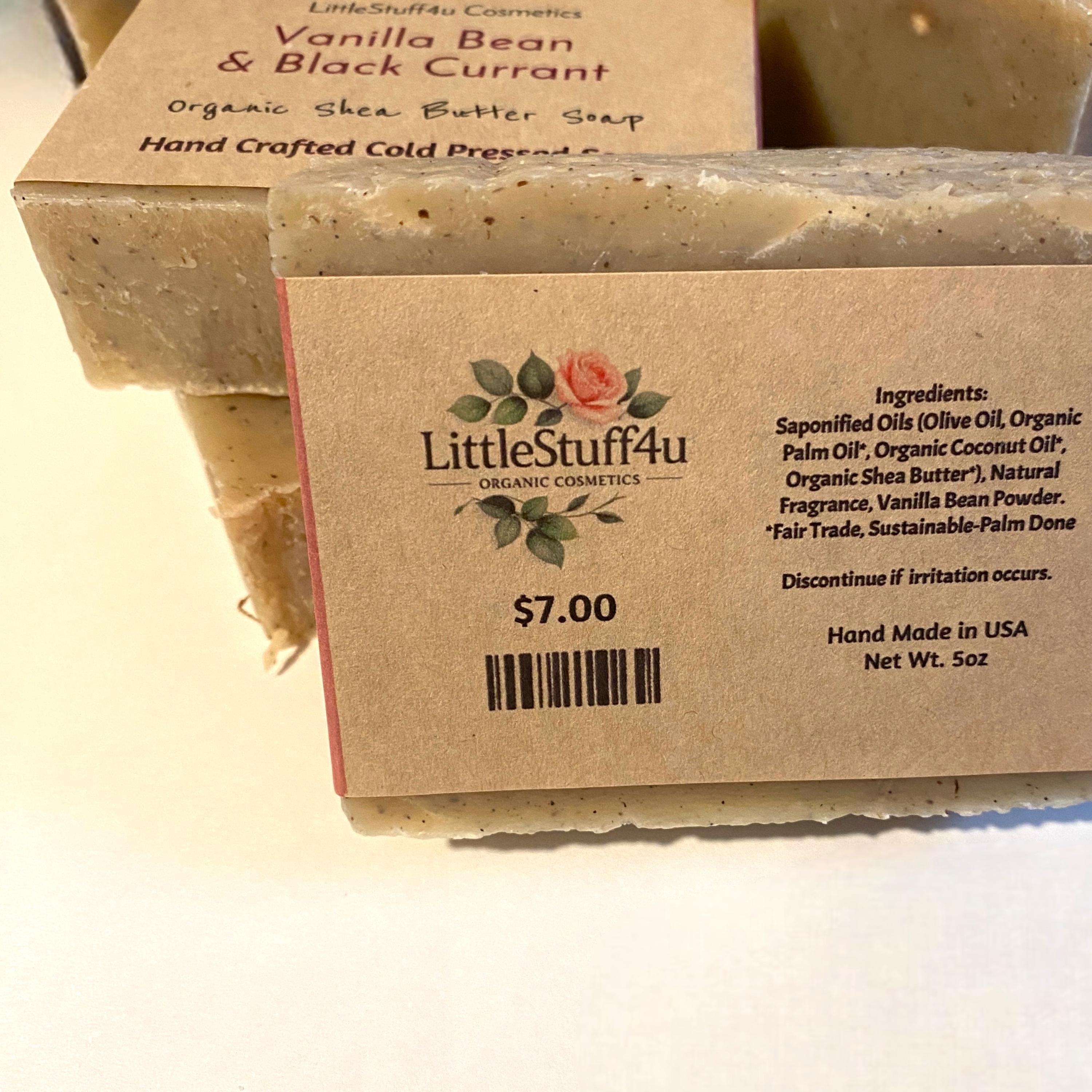 VANILLA Bean &amp; BLACK CURRANT Natural Soap Bar