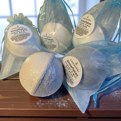 SNOWFLAKES Natural Shea Butter Soap Bar OR Bath Bomb | Lavender &amp; Mint