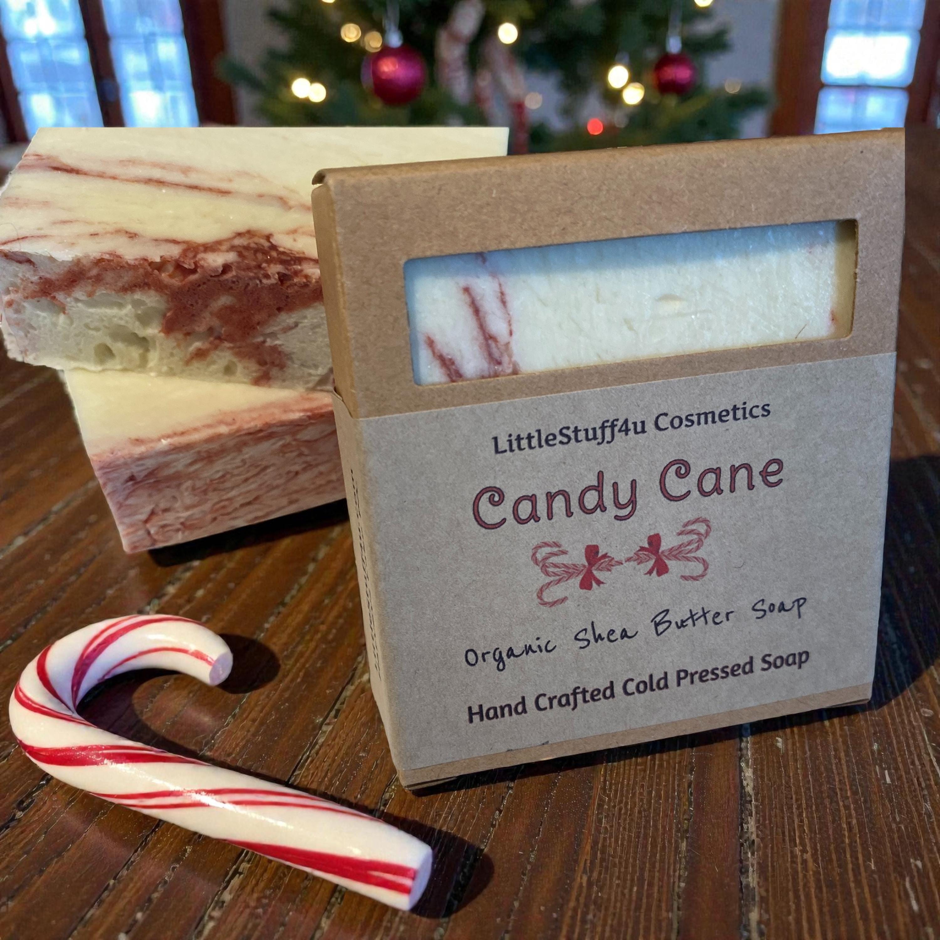 CANDY CANE Natural Shea Butter Soap Bar | Sweet Peppermint Soap