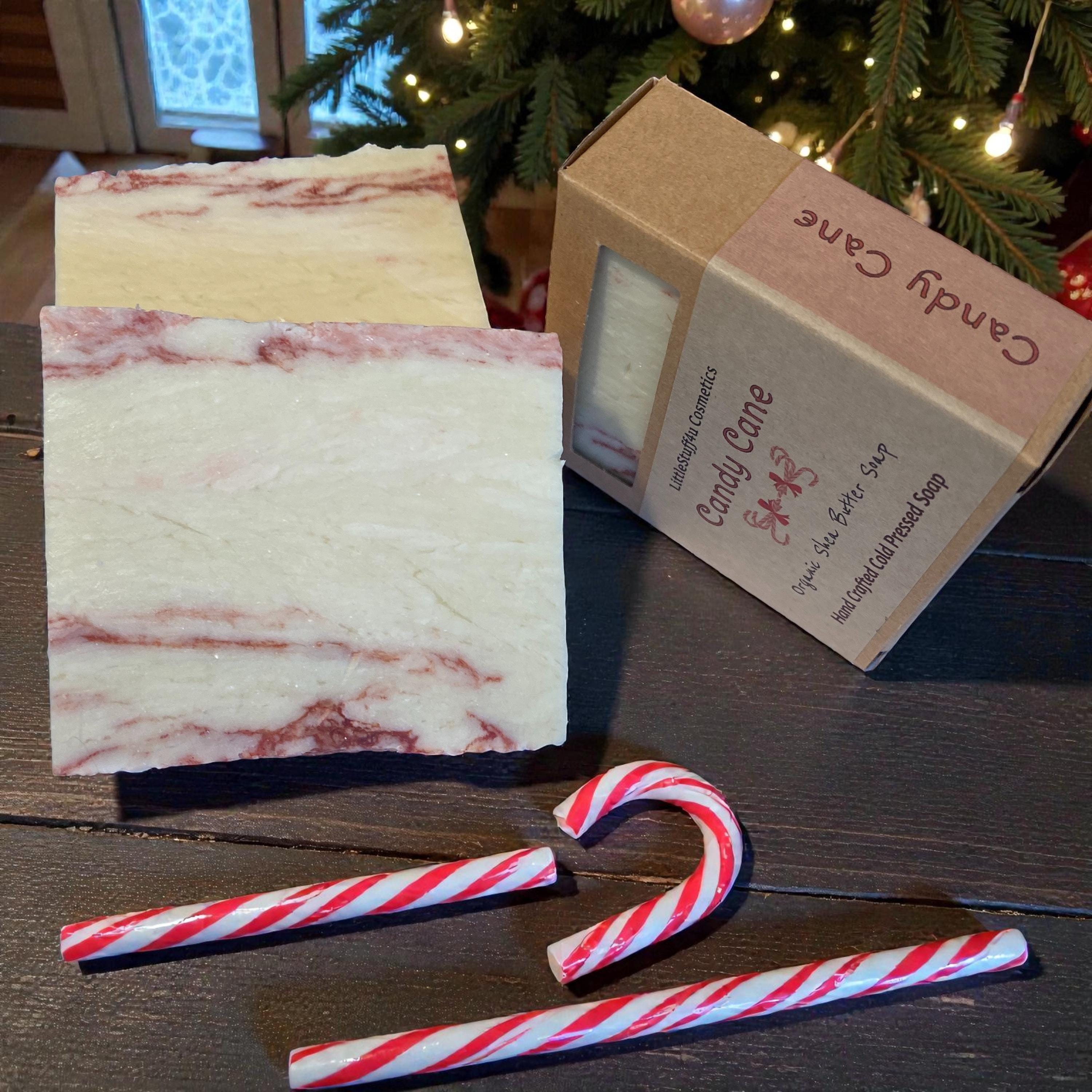 CANDY CANE Natural Shea Butter Soap Bar | Sweet Peppermint Soap