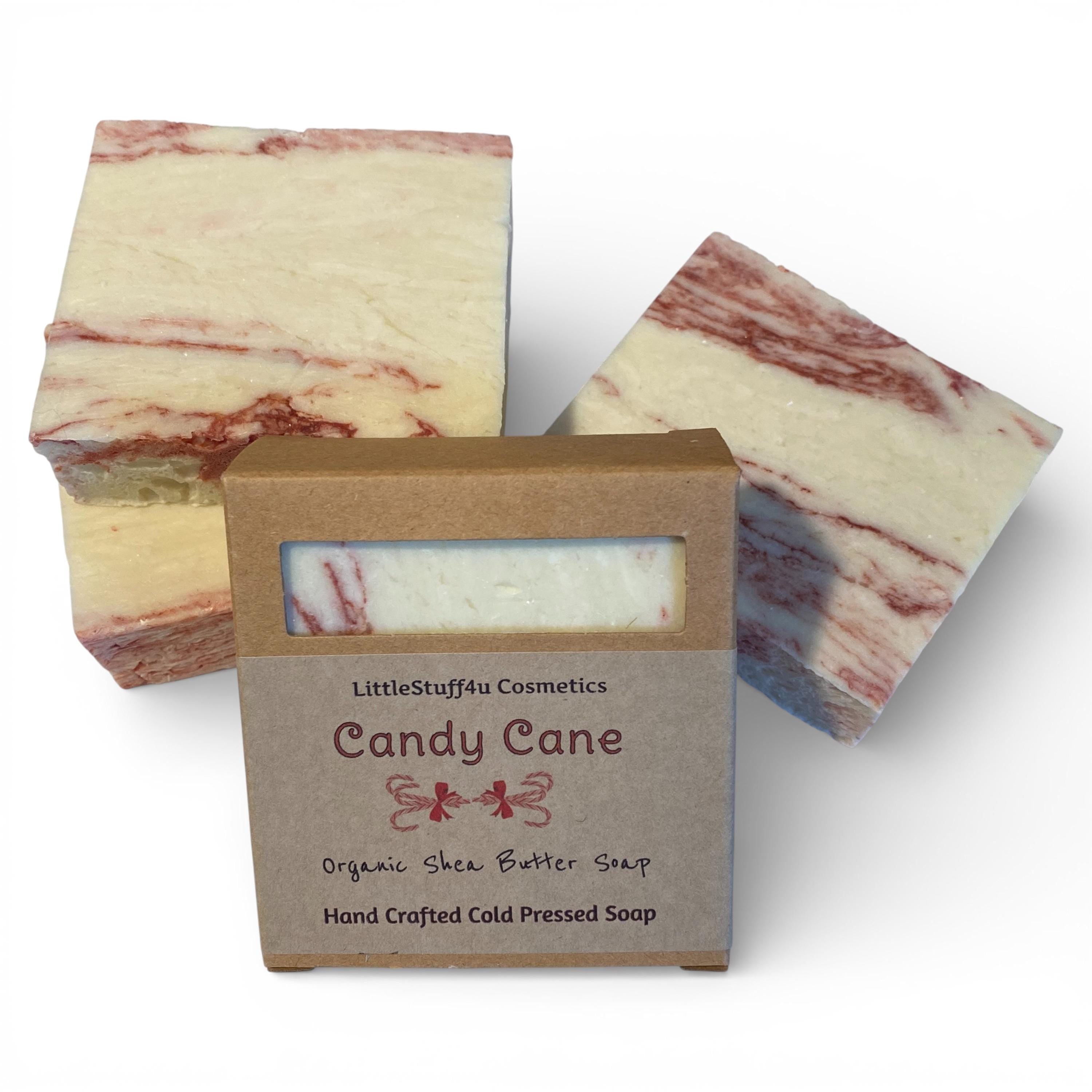 CANDY CANE Natural Shea Butter Soap Bar | Sweet Peppermint Soap