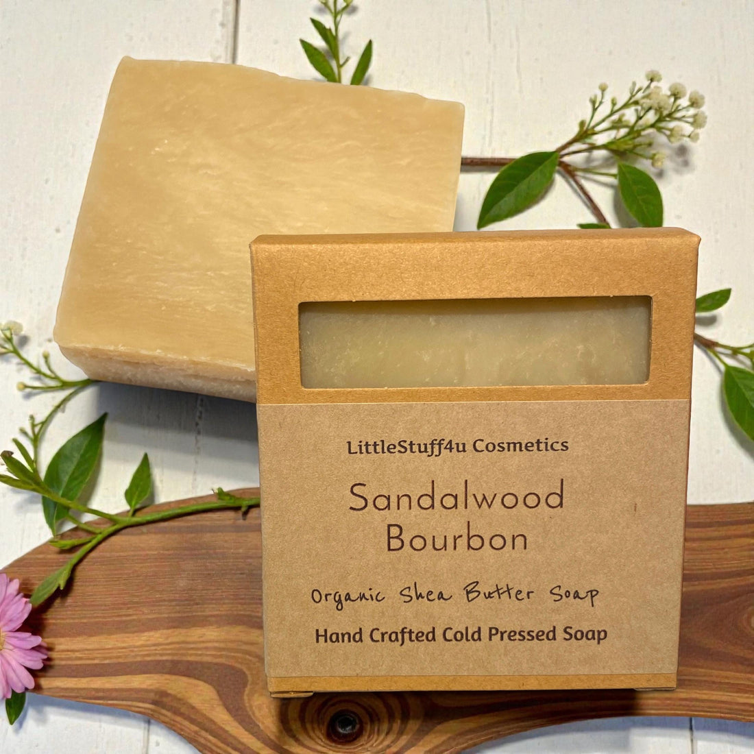 SANDALWOOD &amp; BOURBON Natural Artisan Soap Bar