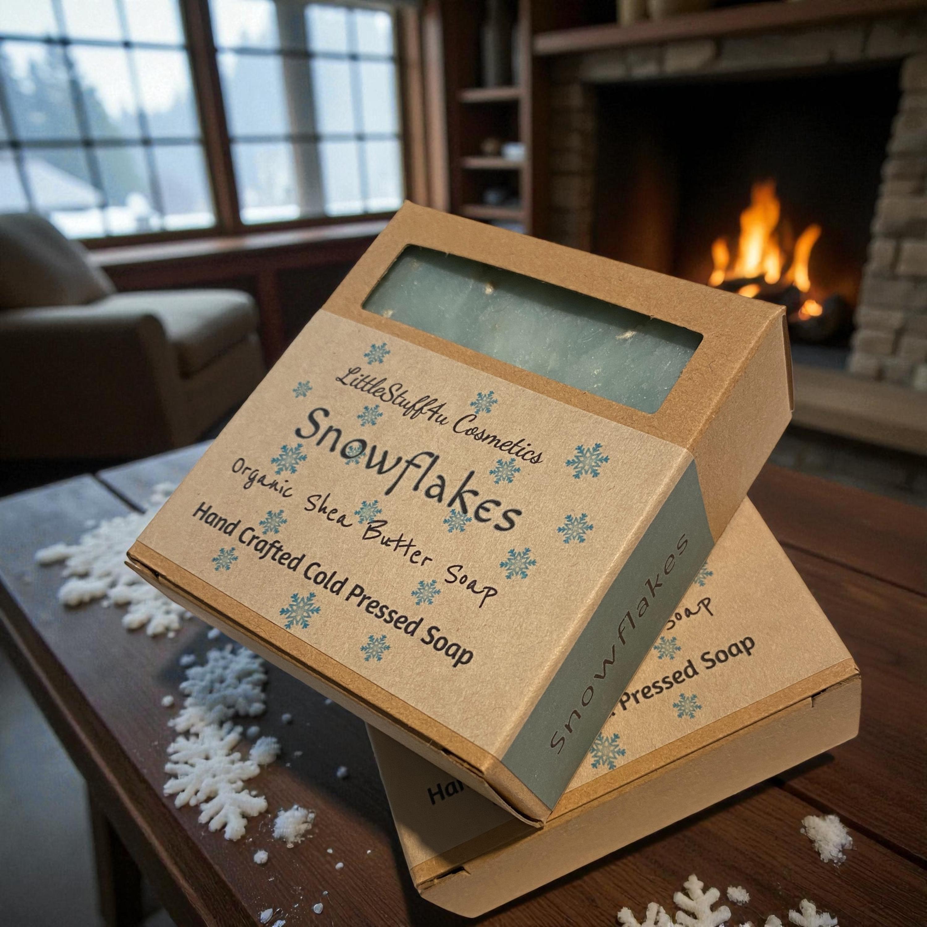 SNOWFLAKES Natural Shea Butter Soap Bar OR Bath Bomb | Lavender &amp; Mint