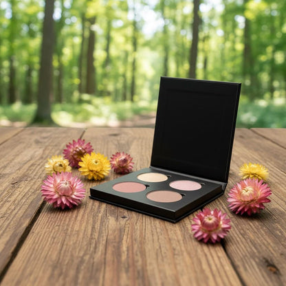 SUMMER ROMANCE Mineral Eye Shadow Quad Palette | Eco Friendly Paperboard Case