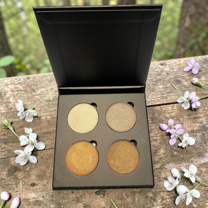 MOLTEN STONES Mineral Eye Shadow Quad Palette | Eco Friendly Paperboard Case