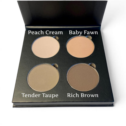 TENDER FAWN Mineral Eye Shadow Quad Palette | Eco Friendly Paperboard Case