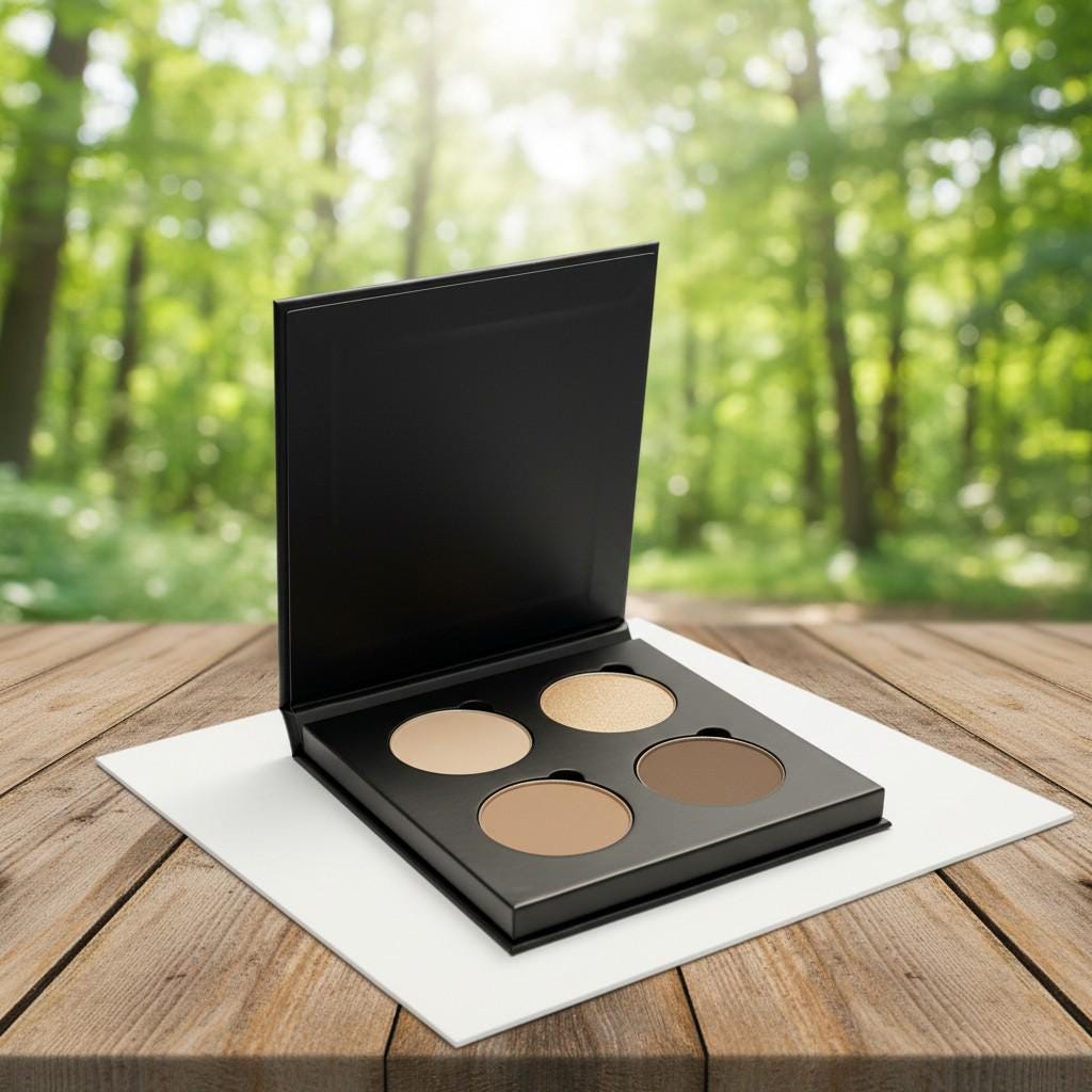 NATURAL ENVY Mineral Eye Shadow Quad Palette | Eco Friendly Paperboard Case
