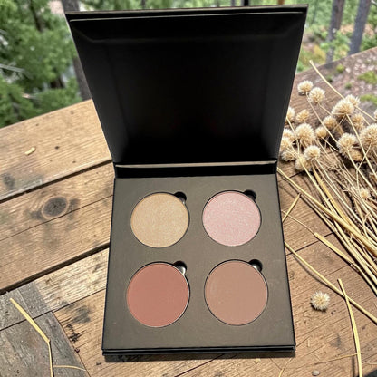 SUMMER ROMANCE Mineral Eye Shadow Quad Palette | Eco Friendly Paperboard Case