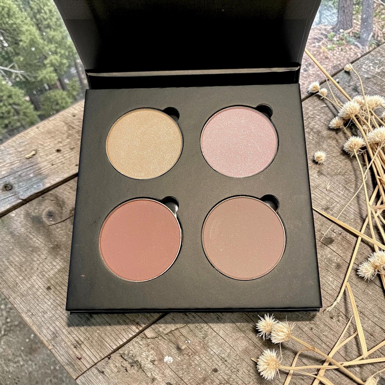 SUMMER ROMANCE Mineral Eye Shadow Quad Palette | Eco Friendly Paperboard Case