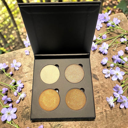 MOLTEN STONES Mineral Eye Shadow Quad Palette | Eco Friendly Paperboard Case