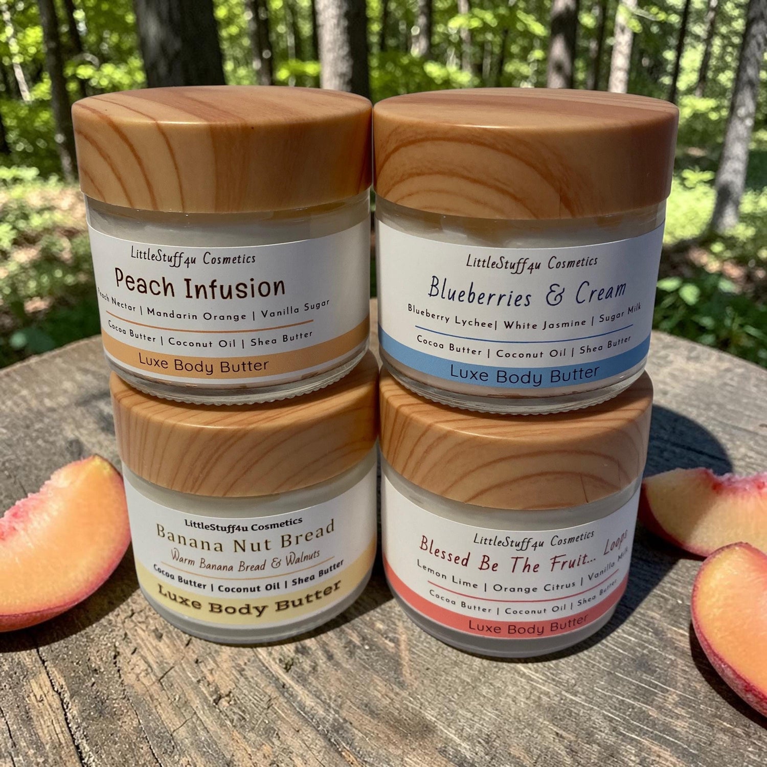 Peach Infusion | Natural Body Butter | Glass Jars