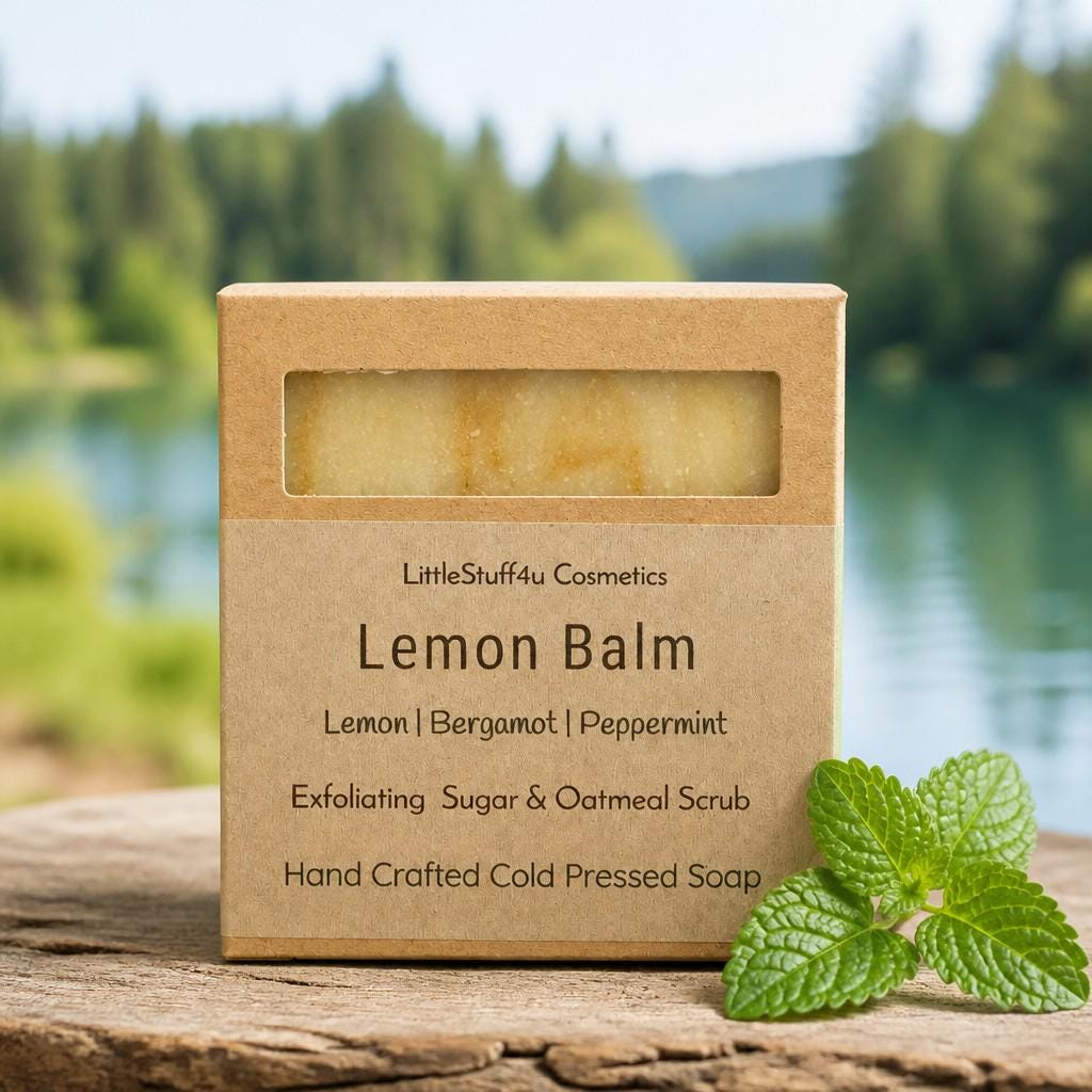 Natural Soap Bar | LEMON BALM Exfoliating Scrub