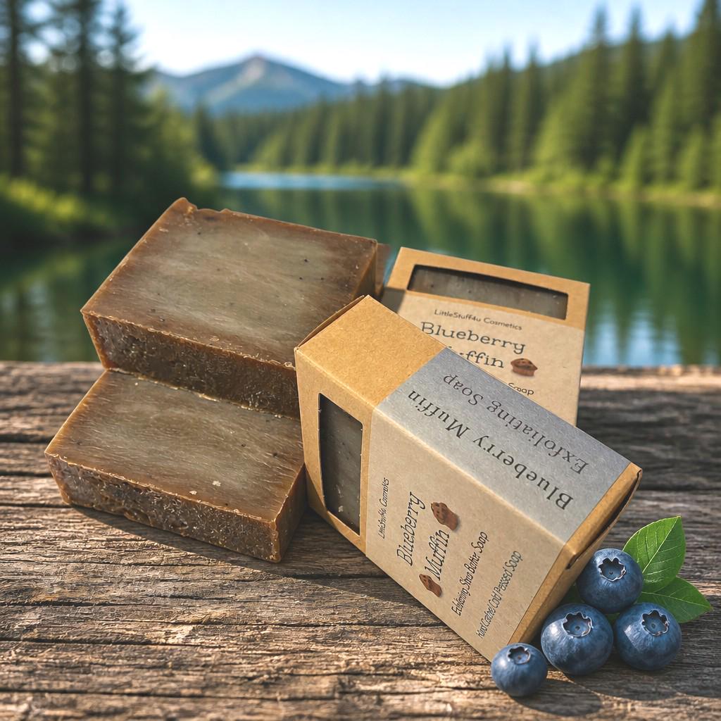 Natural Soap Bar | BLUEBERRY MUFFIN Exfoliating Scrub