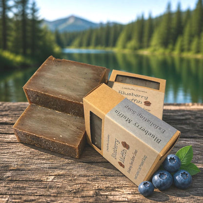 Natural Soap Bar | BLUEBERRY MUFFIN Exfoliating Scrub