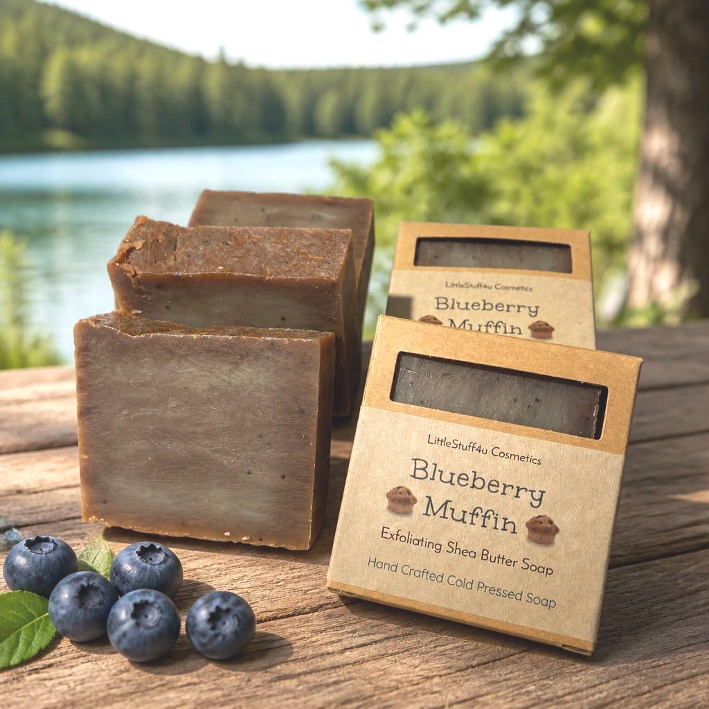 Natural Soap Bar | BLUEBERRY MUFFIN Exfoliating Scrub