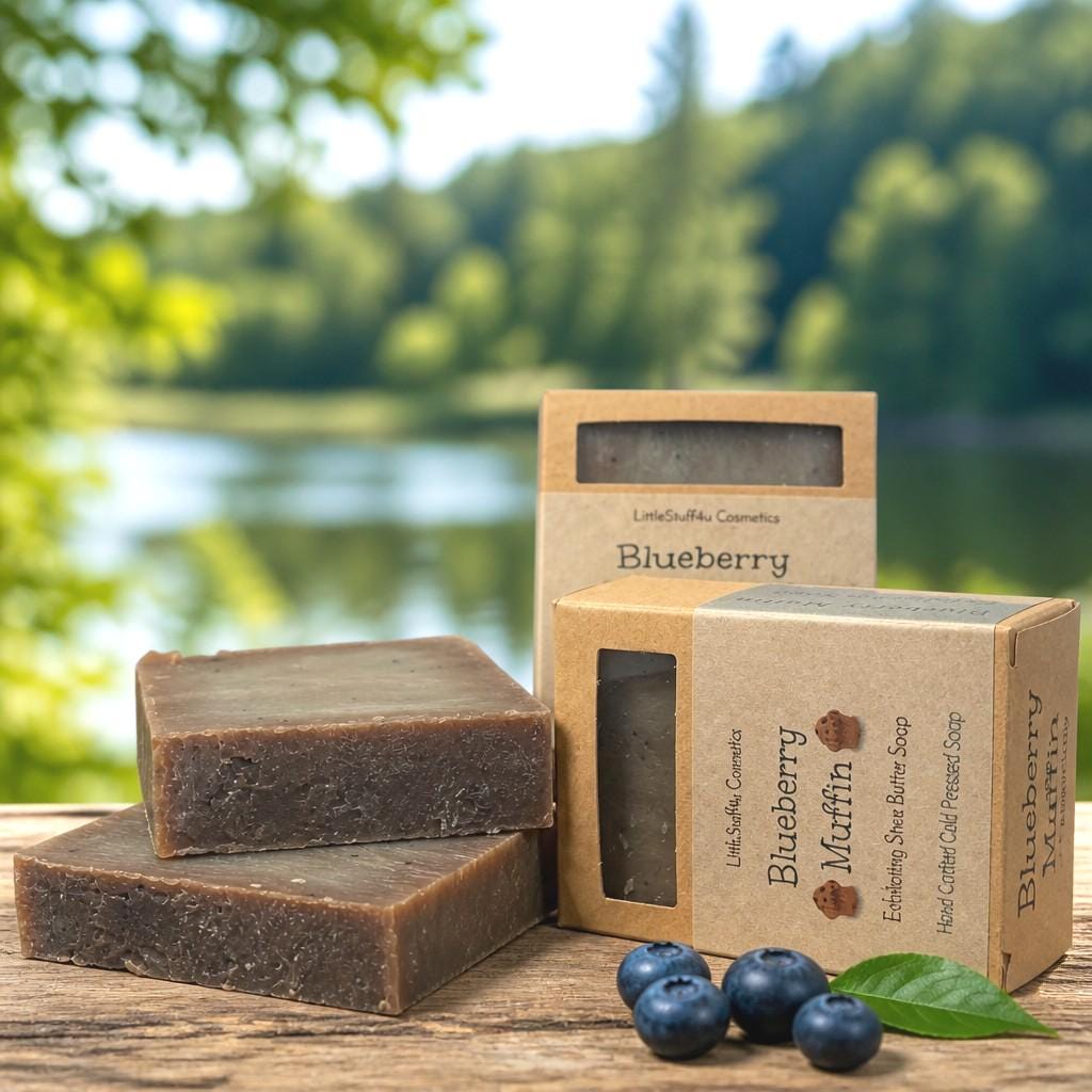 Natural Soap Bar | BLUEBERRY MUFFIN Exfoliating Scrub