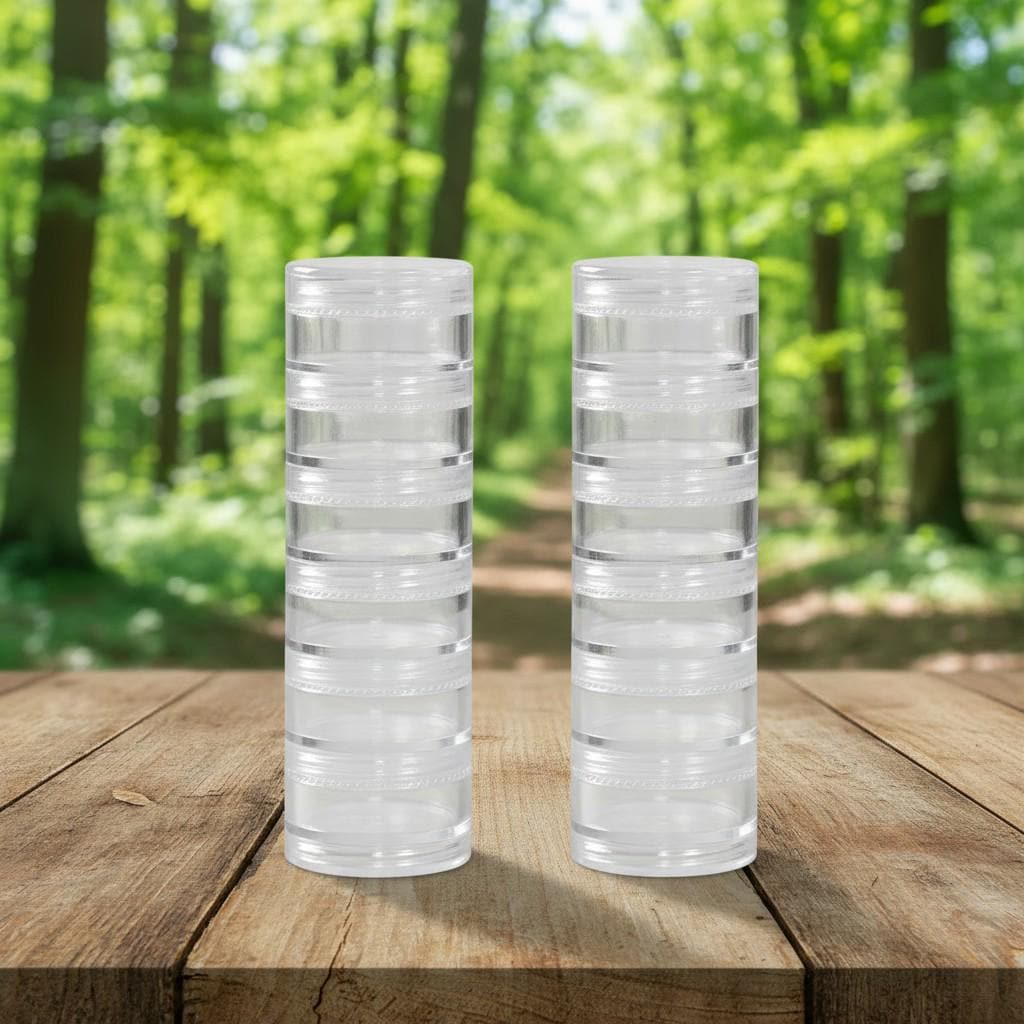 EMPTY Stackable Plastic Craft Jars Storage