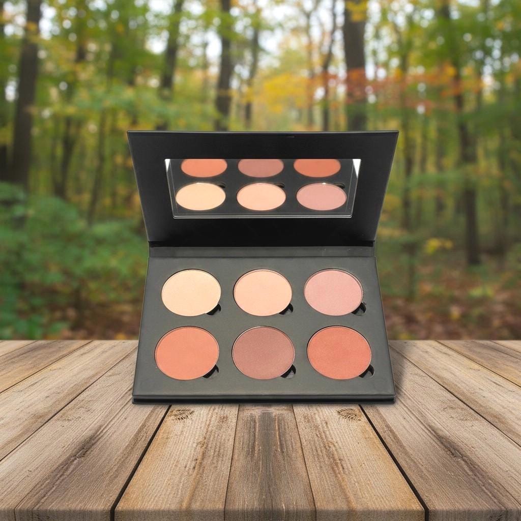 6 Shades Pressed Eye Shadow Black Palette | PETALS &amp; CLAY