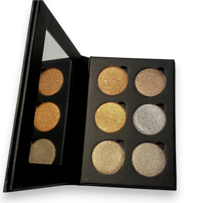 AUTUMN EMBERS 6 Shades Pressed Eye Shadow Black Palette