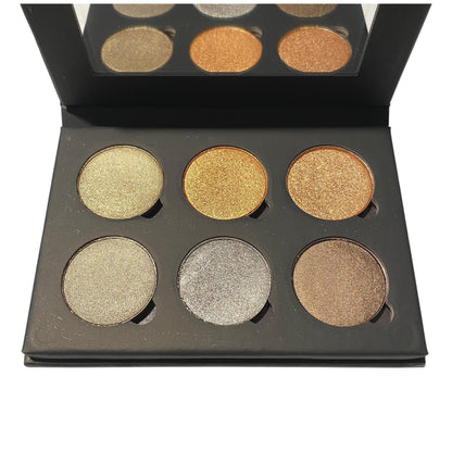 AUTUMN EMBERS 6 Shades Pressed Eye Shadow Black Palette