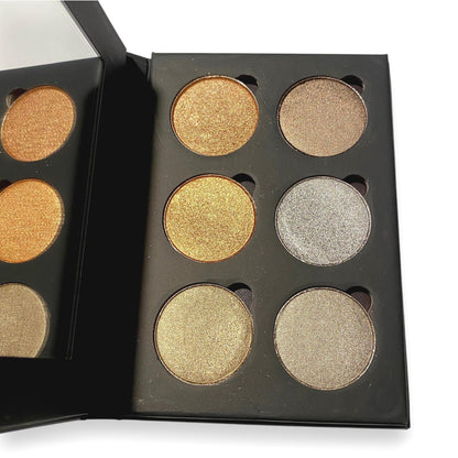 AUTUMN EMBERS 6 Shades Pressed Eye Shadow Black Palette