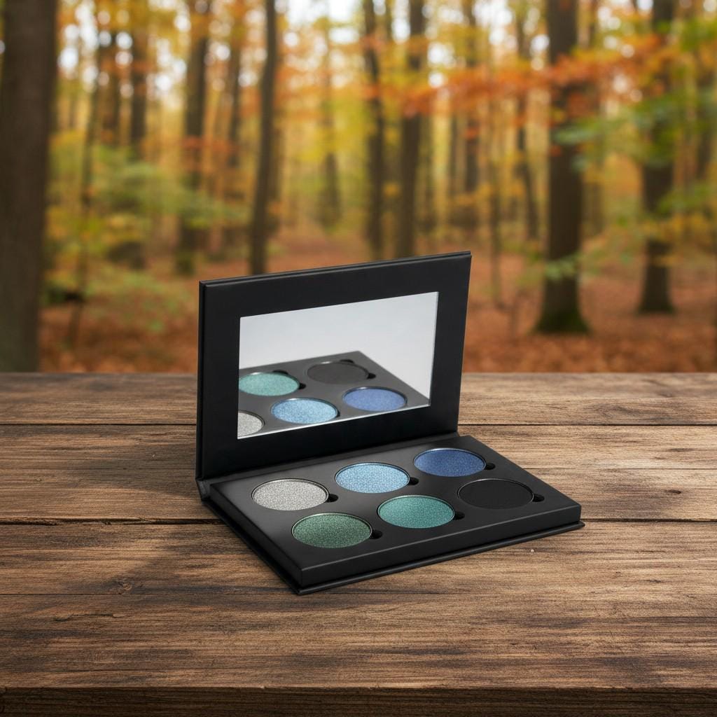 STORMY RIVER 6 Shades Pressed Eye Shadow Black Palette