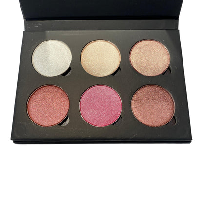 6 Shades Pressed Eye Shadow Black Palette | GILDED PEONY